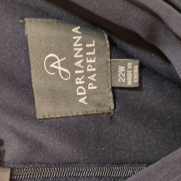 Adrianna Papell Navy Blue Rutched Dress Size 22W - Picture 4 of 4